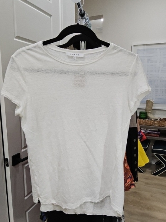 Frame Denim Tops - FRAME White Crewneck Short Sleeve Tee